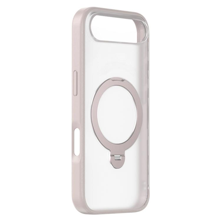 For iPhone Air ZGA 360 Pivot Holder Magsafe PC Hybrid TPU Phone Case(Pink)