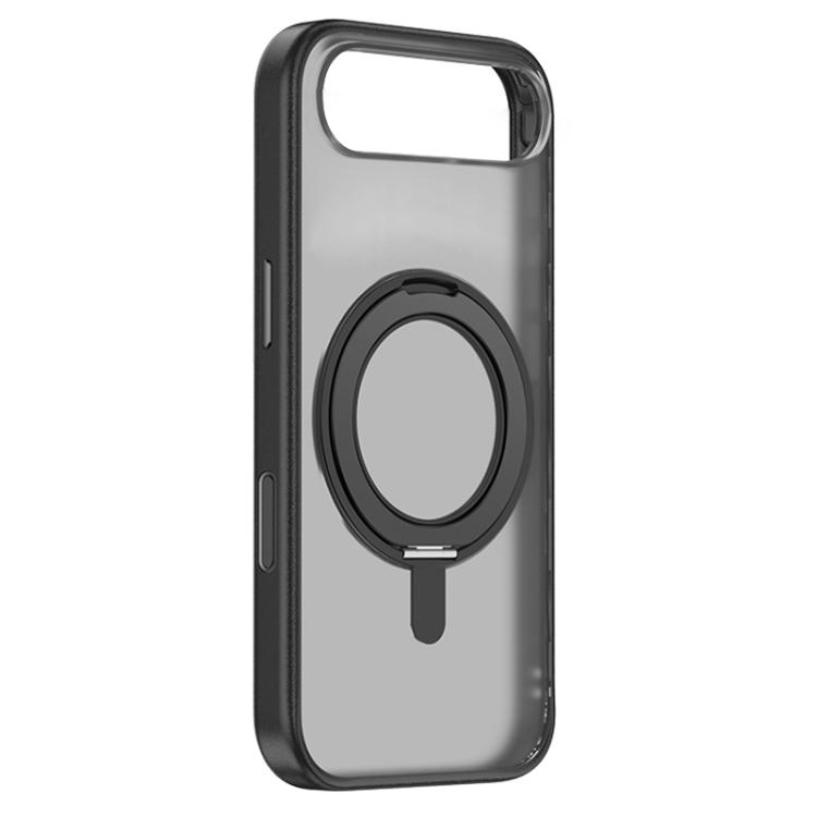 For iPhone Air ZGA Feitian 360 Rotation Holder Magsafe PC Hybrid TPU Phone Case(Black)