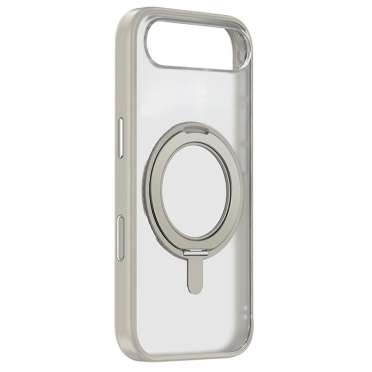 For iPhone Air ZGA Feitian 360 Rotation Holder Magsafe PC Hybrid TPU Phone Case(Grey)