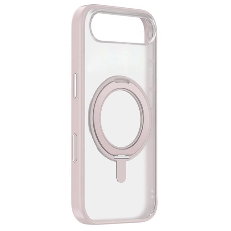 For iPhone Air ZGA Feitian 360 Rotation Holder Magsafe PC Hybrid TPU Phone Case(Pink)
