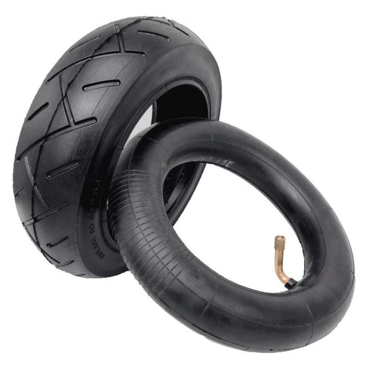 For Kugoo M4 Electric Scooter Anti-Slip Shock-Absorbing Wear-Resistant Rubber Tire 10 x 2.125 Outer Tire + 45-Degree Inner Tire