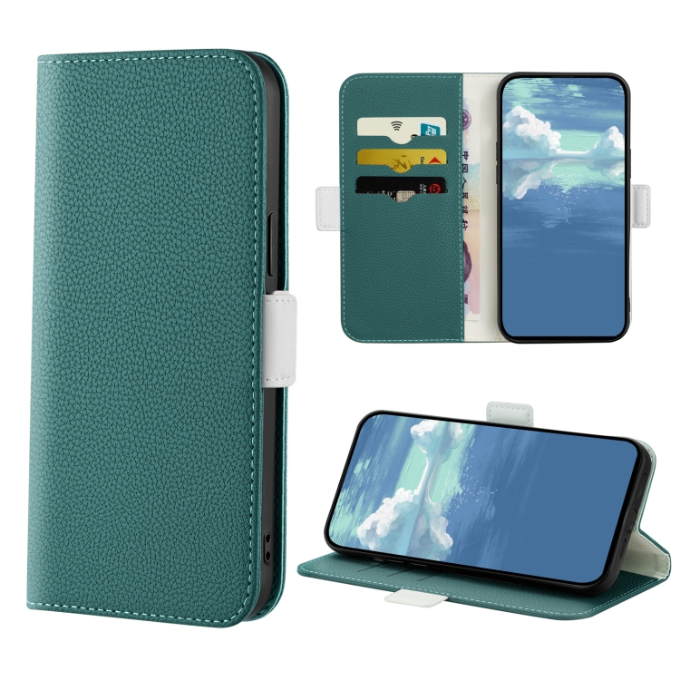 For Samsung Galaxy A51 4G Candy Color Litchi Texture Leather Phone Case(Dark Green)