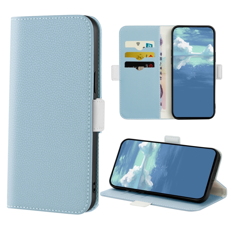 For Samsung Galaxy A51 4G Candy Color Litchi Texture Leather Phone Case(Light Blue)