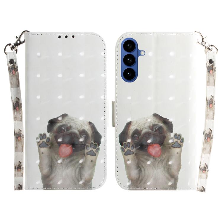 For Samsung Galaxy S26 5G 3D Colored Flip Leather Phone Case(Pug)