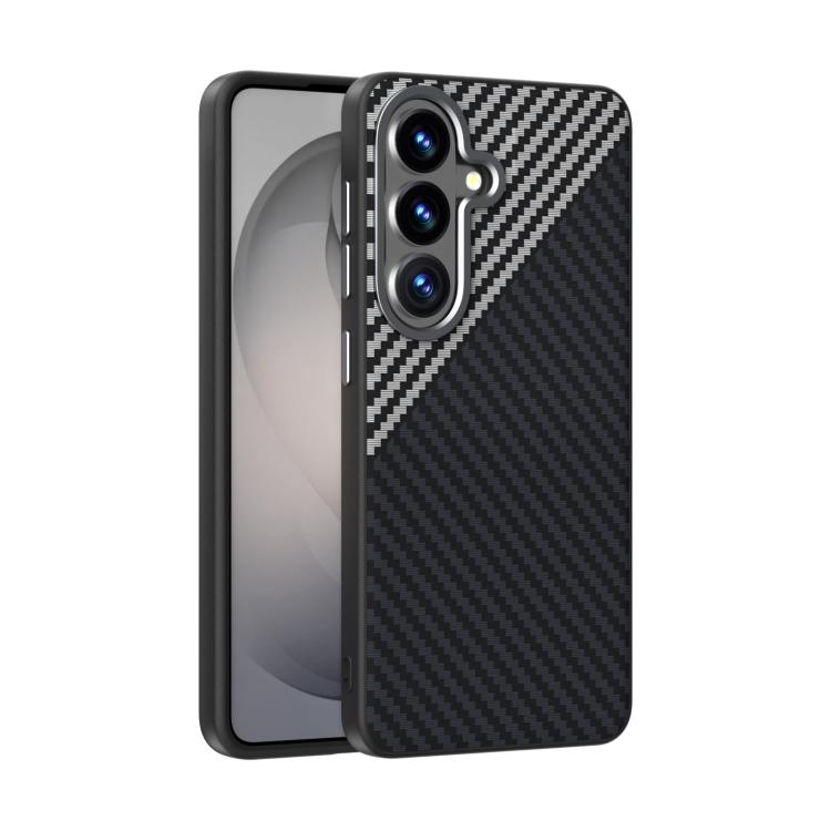 For Samsung Galaxy S26 5G ABEEL C Carbon Fiber Series 6D Micro Relief MagSafe Phone Case(Black Grey)