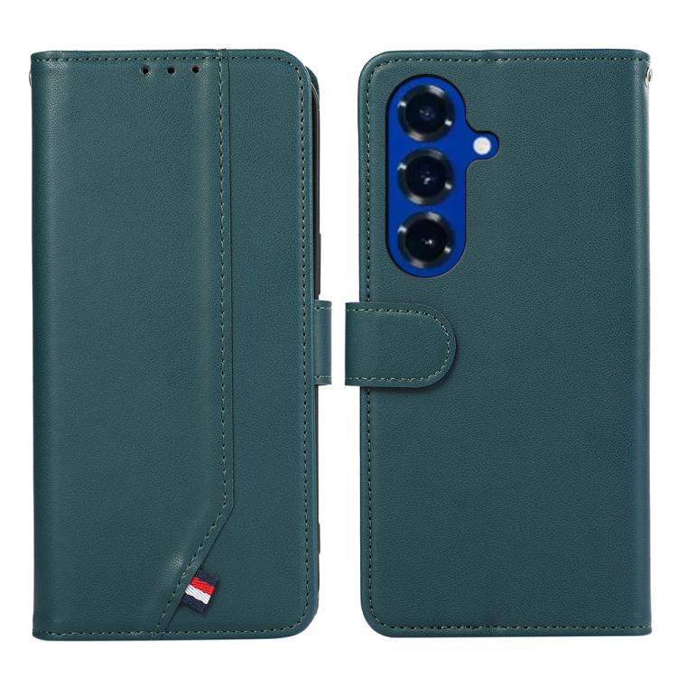 For Samsung Galaxy S26 5G ABEEL Delicate Texture Splicing RFID Leather Phone Case(Green)