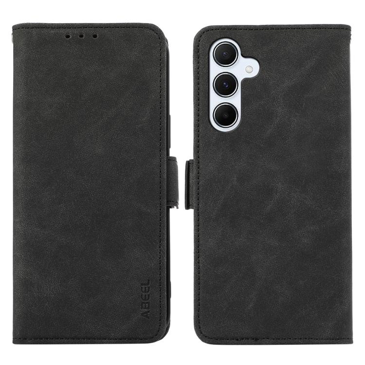 For Samsung Galaxy S26 5G ABEEL Frosted Magnetic RFID Leather Phone Case(Black)
