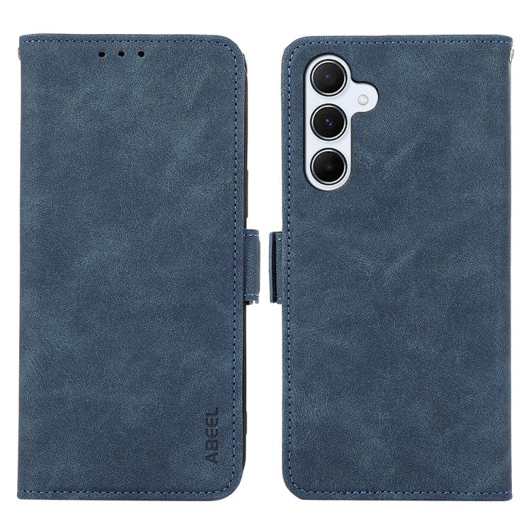 For Samsung Galaxy S26 5G ABEEL Frosted Magnetic RFID Leather Phone Case(Blue)
