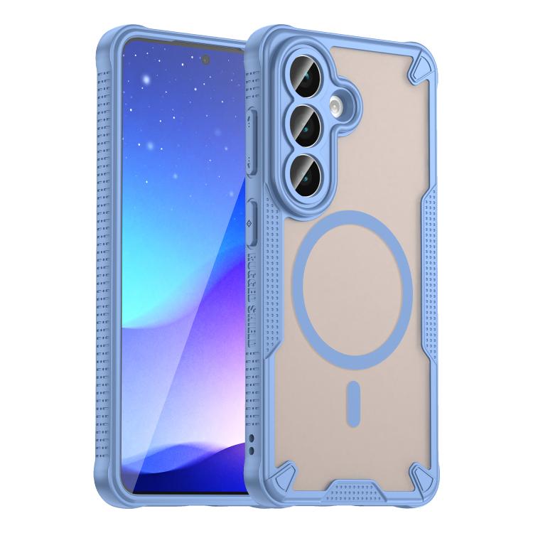 For Samsung Galaxy S26 5G Armor Glaze MagSafe Magnetic Phone Case(Blue)