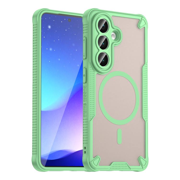 For Samsung Galaxy S26 5G Armor Glaze MagSafe Magnetic Phone Case(Green)