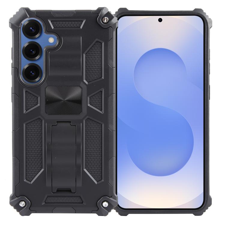 For Samsung Galaxy S26 5G Armor Shockproof TPU + PC Magnetic Phone Case with Holder(Black)