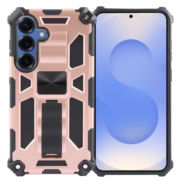 For Samsung Galaxy S26 5G Armor Shockproof TPU + PC Magnetic Phone Case with Holder(Rose Gold)