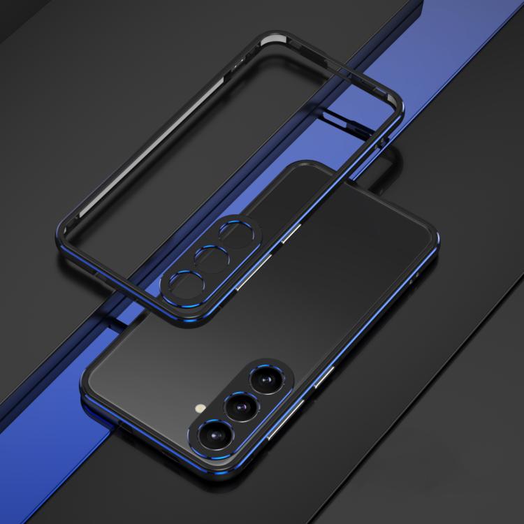 For Samsung Galaxy S26 5G Aurora Series Lens Protector + Metal Frame Phone Case(Black Blue)