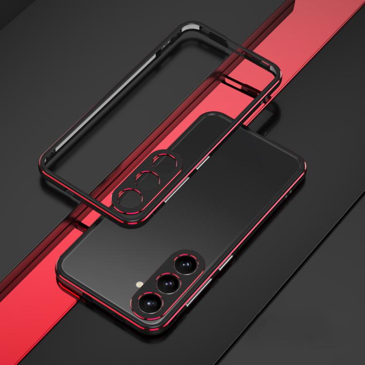 For Samsung Galaxy S26 5G Aurora Series Lens Protector + Metal Frame Phone Case(Black Red)