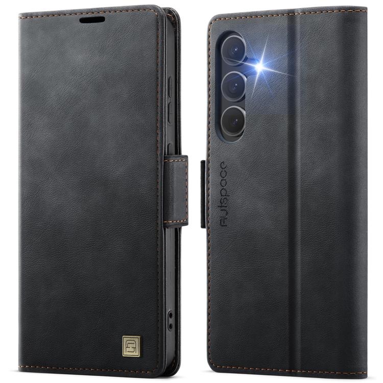 For Samsung Galaxy S26 5G AutSpace A11 Side Buckle MagSafe Magnetic RFID Phone Leather Case(Black)