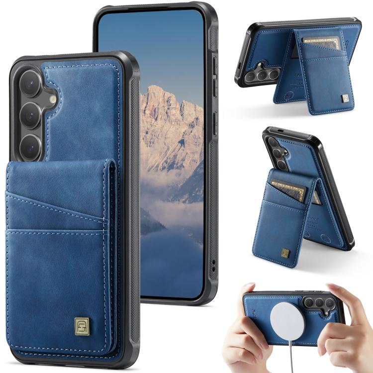 For Samsung Galaxy S26 5G AutSpace A12 MagSafe Magnetic RFID Card Bag Phone Case(Blue)