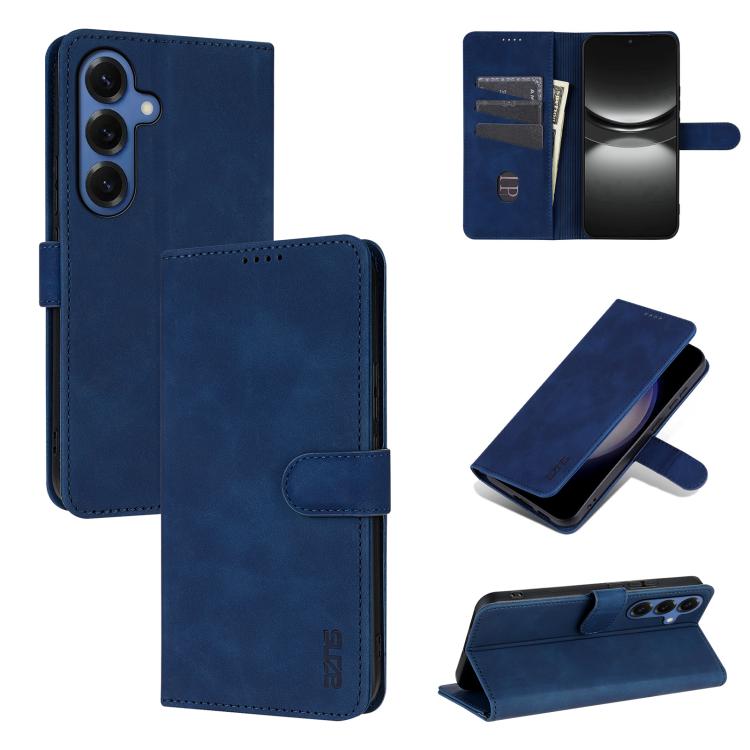 For Samsung Galaxy S26 5G AZNS Skin Feel Calf Texture Flip Leather Phone Case(Blue)