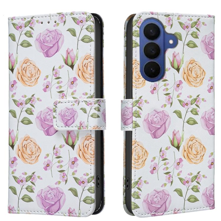 For Samsung Galaxy S26 5G BF42 Color Painting Leather Phone Case(Yellow Rose)