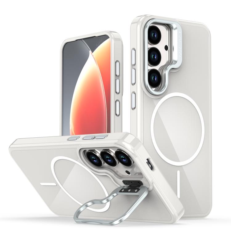 For Samsung Galaxy S26 5G Bright Color Imitation Camera Bracket Magsafe Phone Case(Summit Stone)