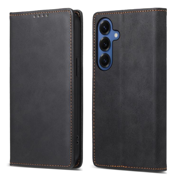 For Samsung Galaxy S26 5G Business Solid Color Magnetic RFID Leather Phone Case(Black)