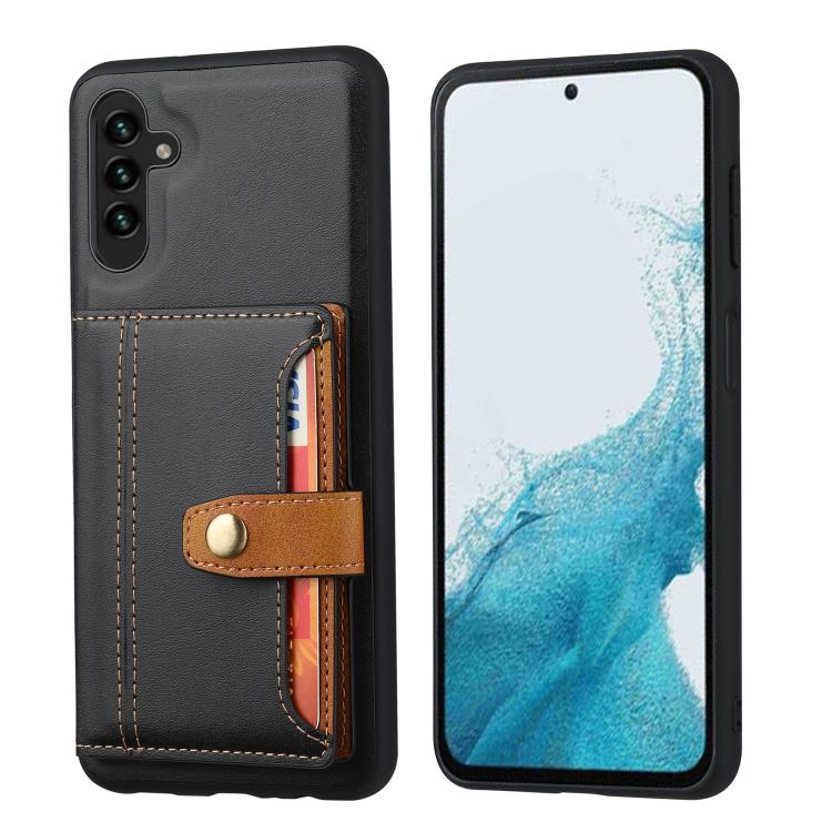 For Samsung Galaxy S26 5G Calfskin Card Slot TPU Hybrid PU Phone Case(Black)