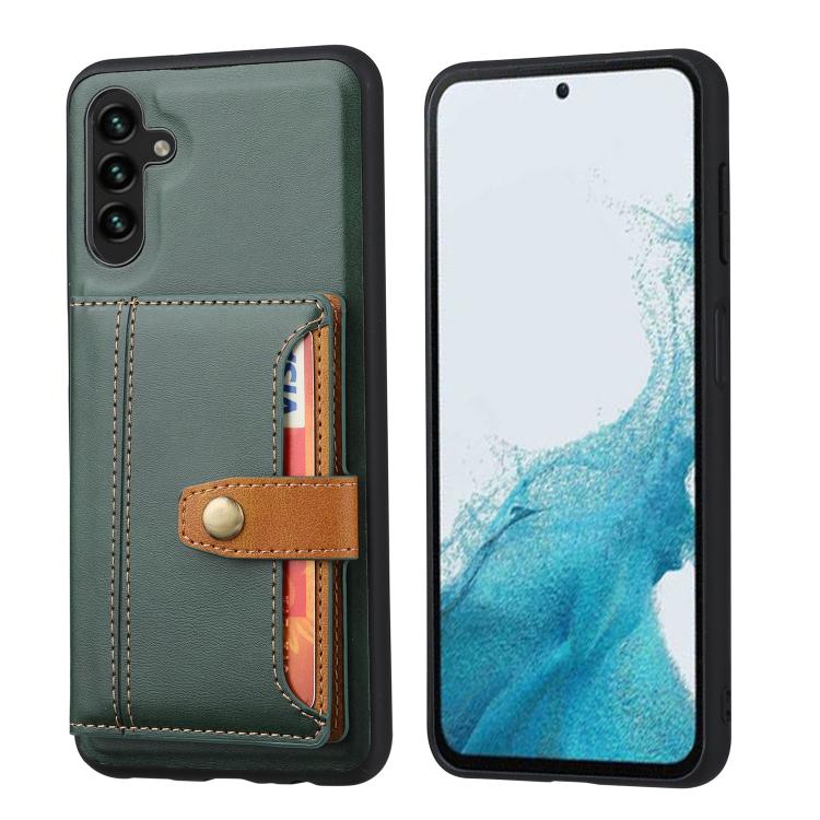 For Samsung Galaxy S26 5G Calfskin Card Slot TPU Hybrid PU Phone Case(Green)