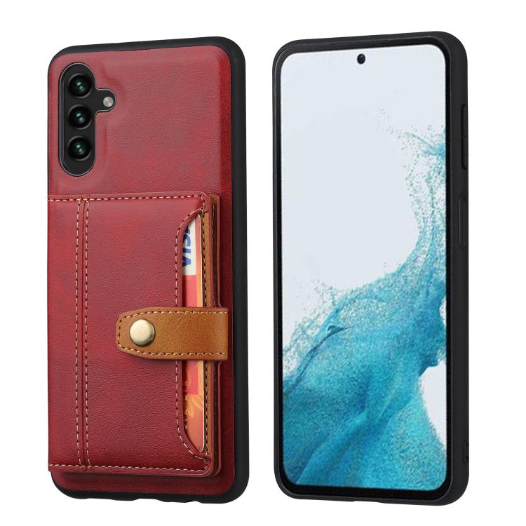 For Samsung Galaxy S26 5G Calfskin Card Slot TPU Hybrid PU Phone Case(Red)