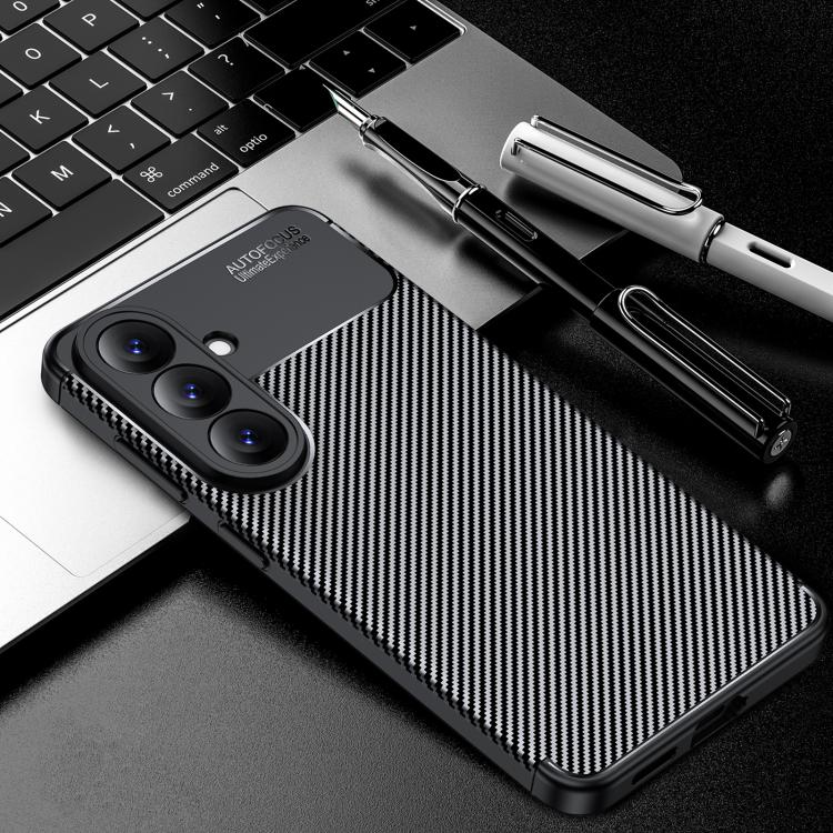 For Samsung Galaxy S26 5G Carbon Fiber Texture Shockproof TPU Phone Case(Black)