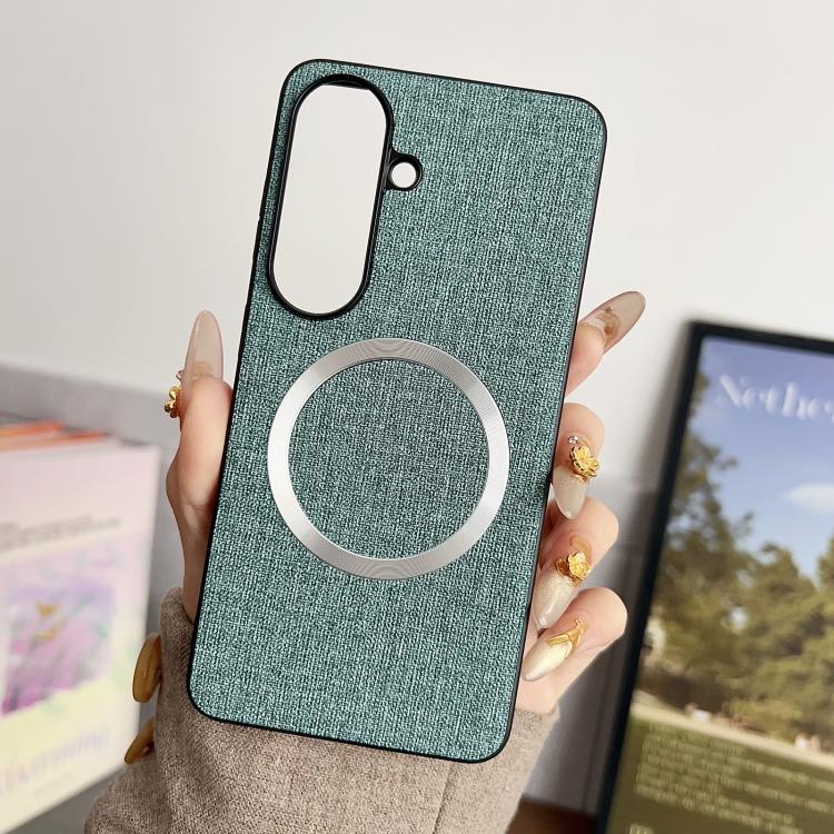 For Samsung Galaxy S26 5G CD Magsafe Magnetic Cloth Texture Phone Case(Light Green)