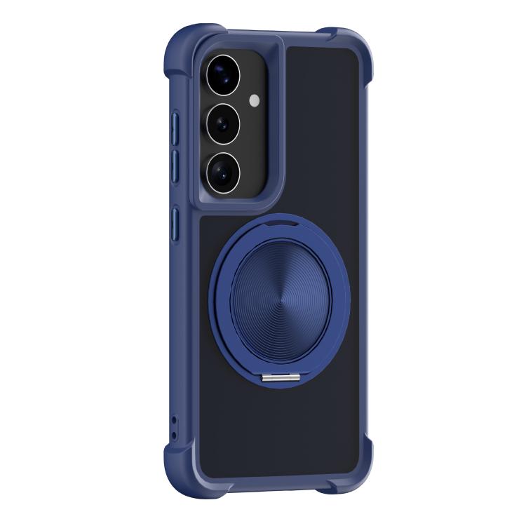 For Samsung Galaxy S26 5G CD Texture 360 Degree Rotating Holder MagSafe Phone Case(Blue)