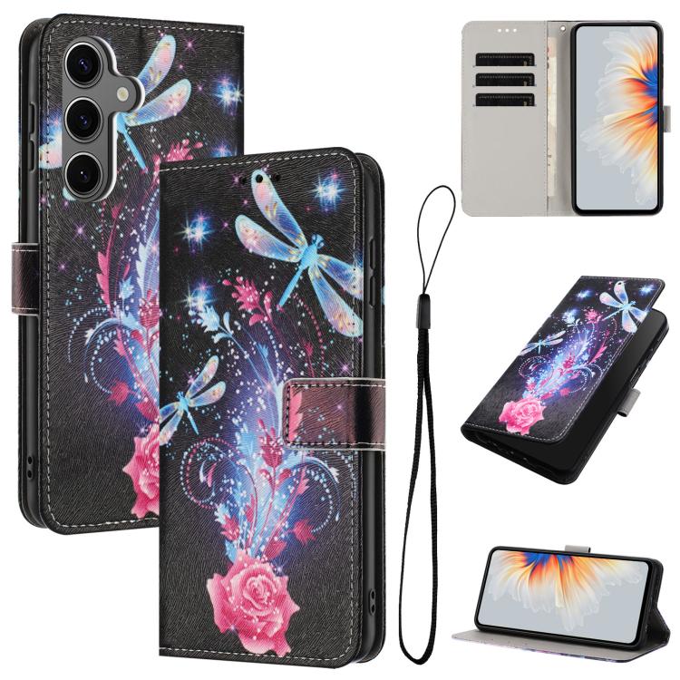 For Samsung Galaxy S26 5G Color Drawing Pattern Leather Phone Case(Dragonfly)