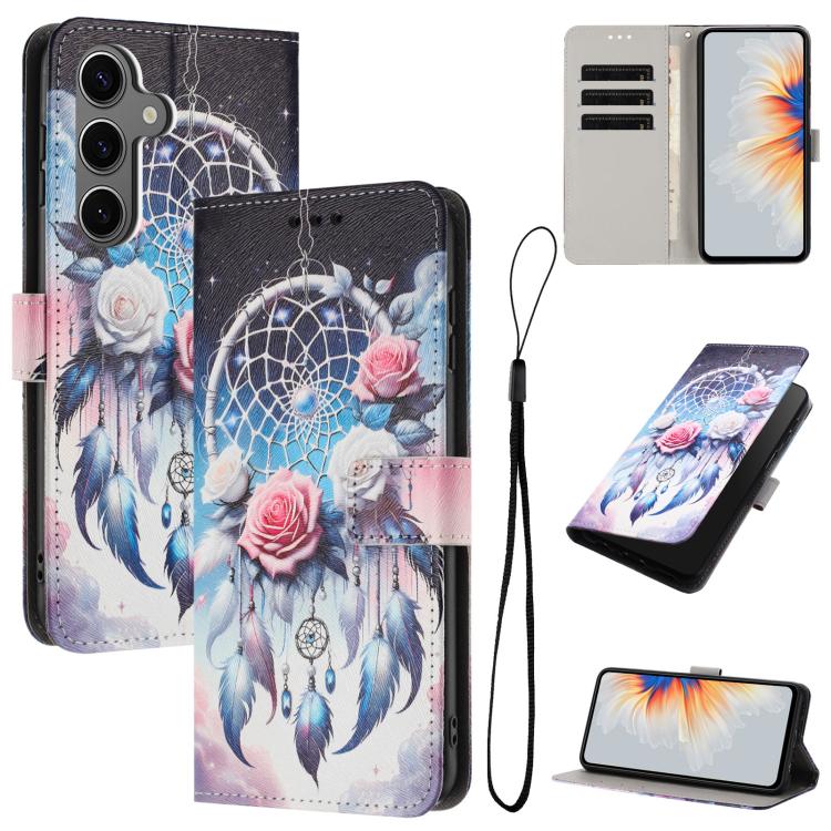 For Samsung Galaxy S26 5G Color Drawing Pattern Leather Phone Case(Flower Wind Chime)