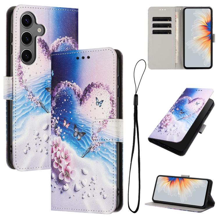 For Samsung Galaxy S26 5G Color Drawing Pattern Leather Phone Case(Love Butterfly)