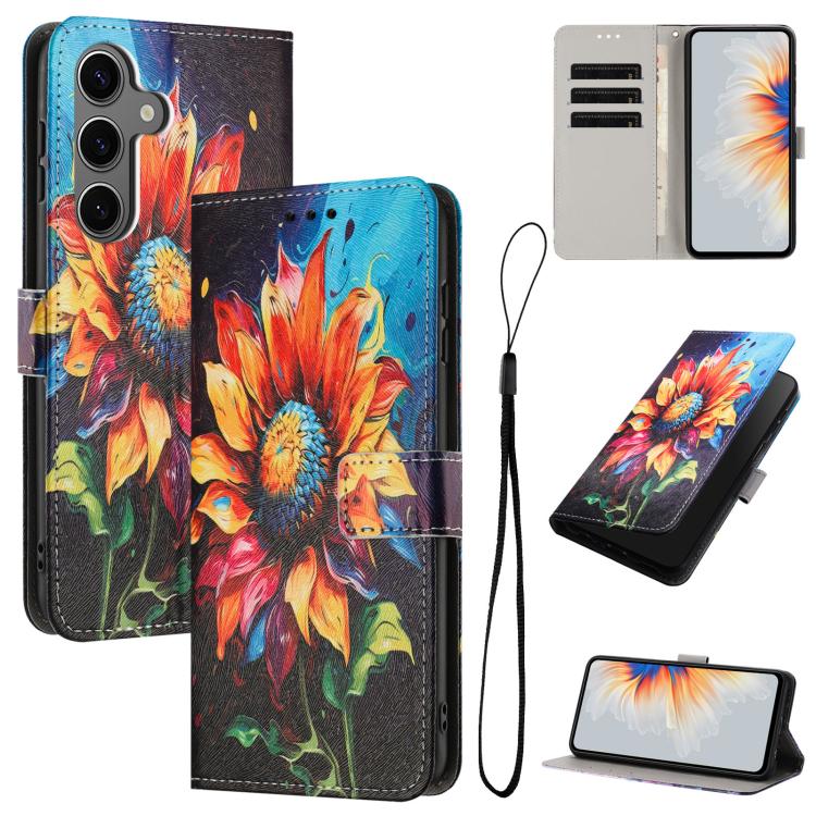 For Samsung Galaxy S26 5G Color Drawing Pattern Leather Phone Case(Sunflower)
