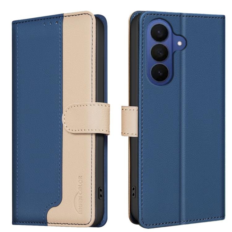 For Samsung Galaxy S26 5G Color Matching RFID Anti-theft Leather Phone Case(Blue)