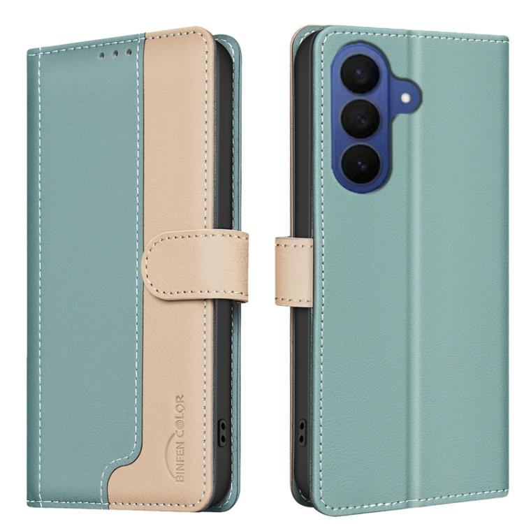 For Samsung Galaxy S26 5G Color Matching RFID Anti-theft Leather Phone Case(Green)