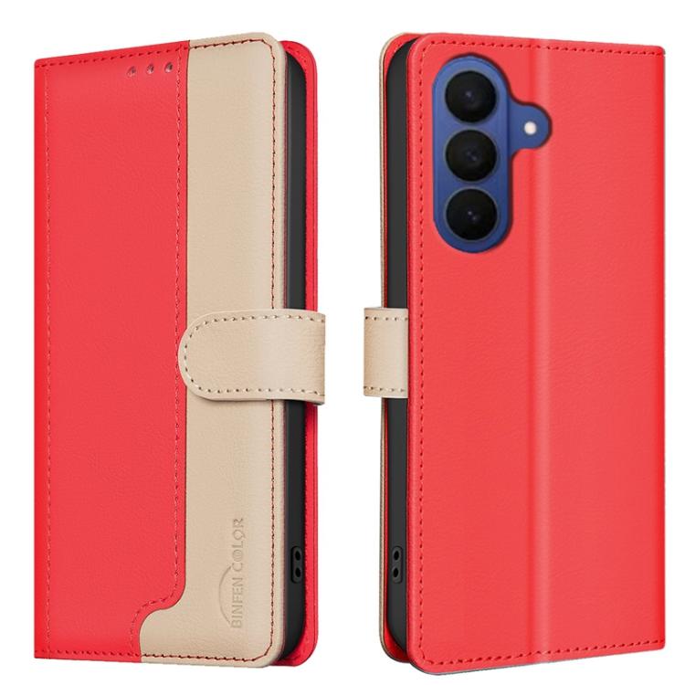 For Samsung Galaxy S26 5G Color Matching RFID Anti-theft Leather Phone Case(Red)