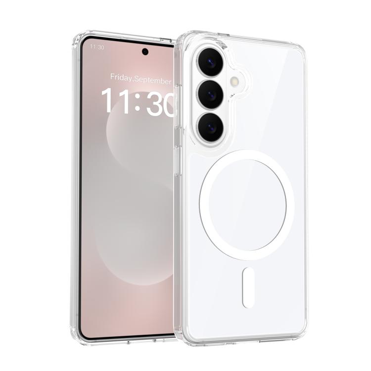 For Samsung Galaxy S26 5G Colorful Hard PC Hybrid Soft TPU Magnetic Phone Case(White)