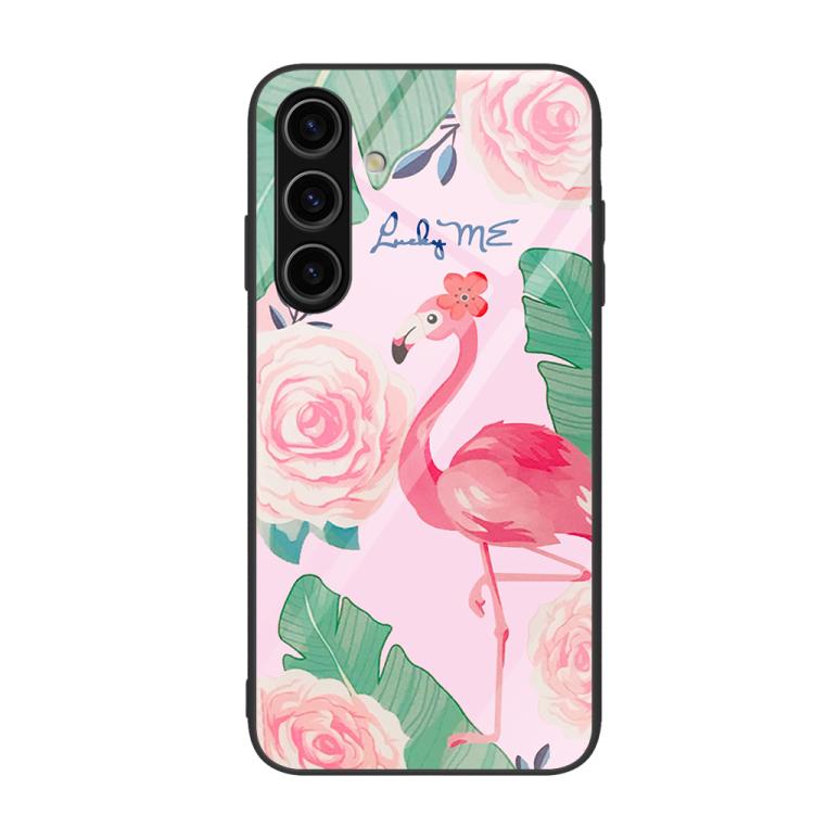For Samsung Galaxy S26 5G Colorful Painted Glass Phone Case(Flamingo)