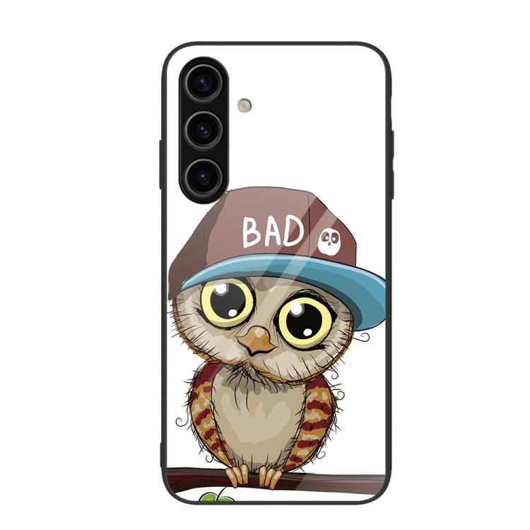 For Samsung Galaxy S26 5G Colorful Painted Glass Phone Case(Owl)