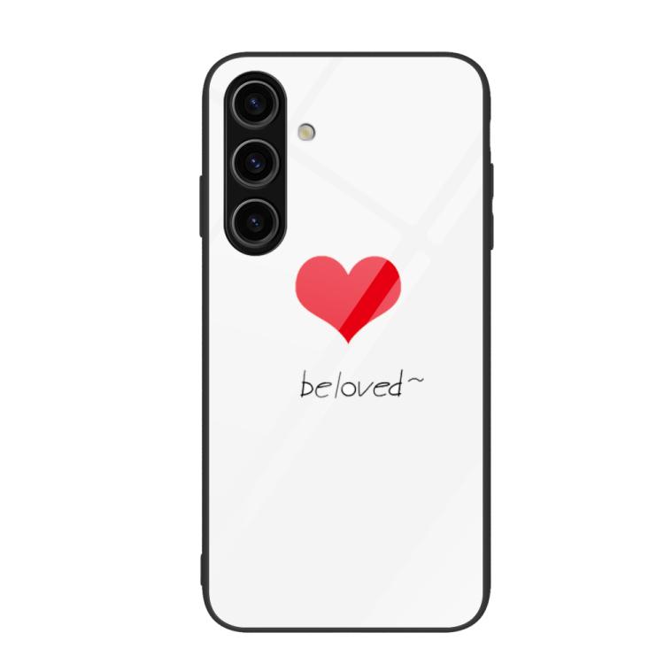 For Samsung Galaxy S26 5G Colorful Painted Glass Phone Case(Red Heart)