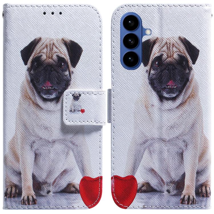 For Samsung Galaxy S26 5G Coloured Drawing Flip Leather Phone Case(Pug)