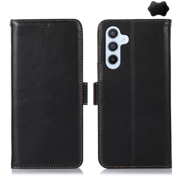For Samsung Galaxy S26 5G Crazy Horse Top Layer Cowhide Leather Phone Case(Black)