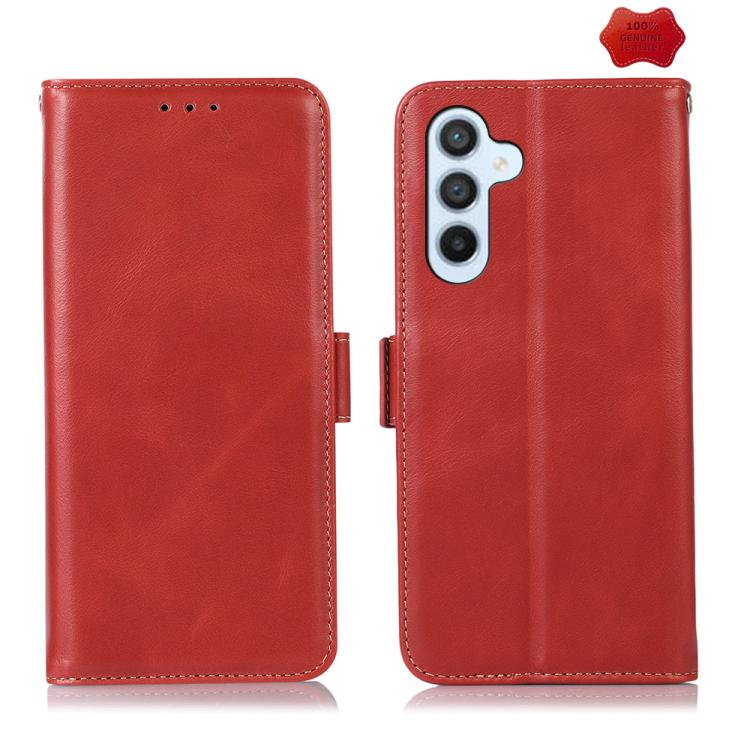 For Samsung Galaxy S26 5G Crazy Horse Top Layer Cowhide Leather Phone Case(Red)