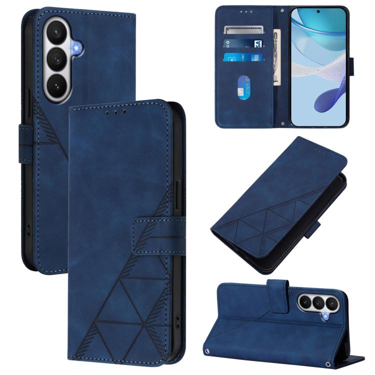 For Samsung Galaxy S26 5G Crossbody 3D Embossed Flip Leather Phone Case(Blue)