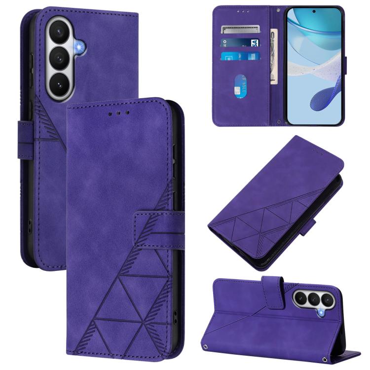 For Samsung Galaxy S26 5G Crossbody 3D Embossed Flip Leather Phone Case(Purple)