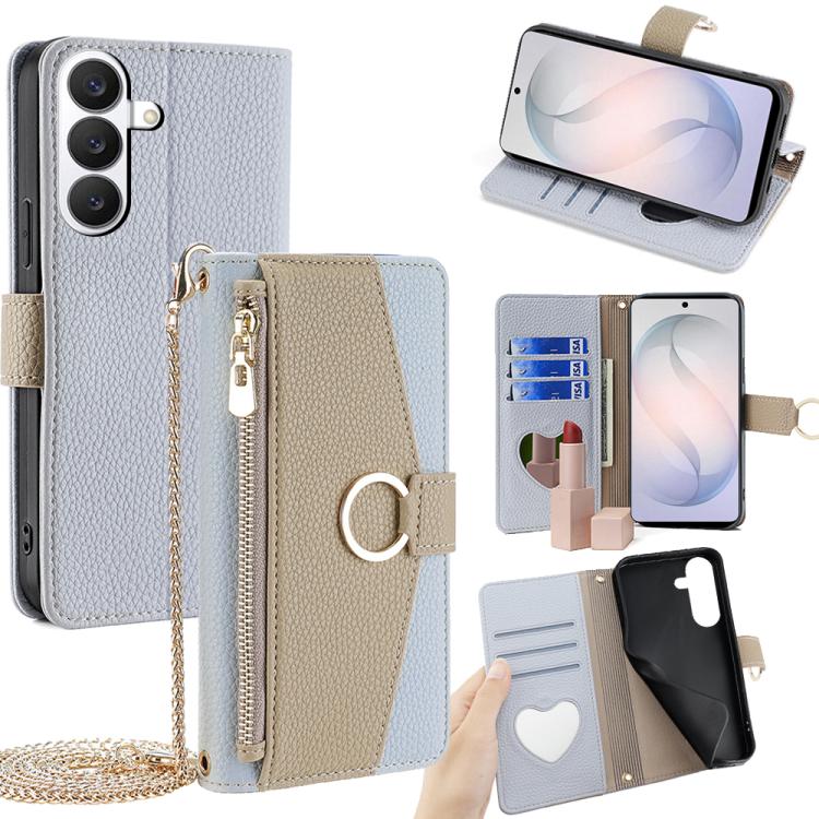 For Samsung Galaxy S26 5G Crossbody Litchi Texture Leather Phone Case(Blue)