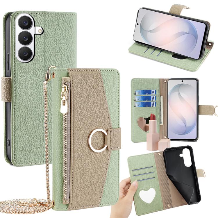 For Samsung Galaxy S26 5G Crossbody Litchi Texture Leather Phone Case(Green)