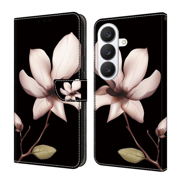 For Samsung Galaxy S26 5G Crystal-Like Painted Vegan Leather Phone Case(Datura Flower)