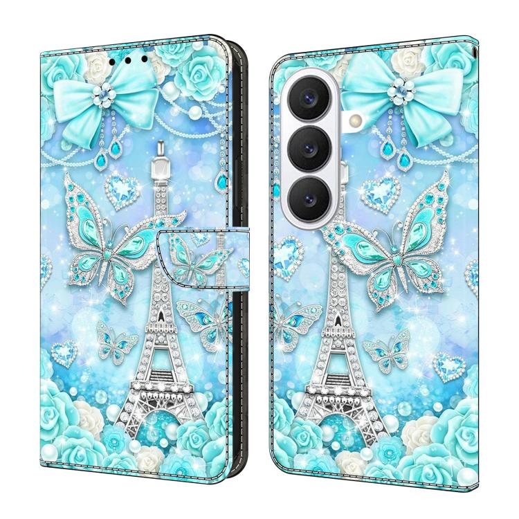 For Samsung Galaxy S26 5G Crystal-Like Painted Vegan Leather Phone Case(Diamond Tower)